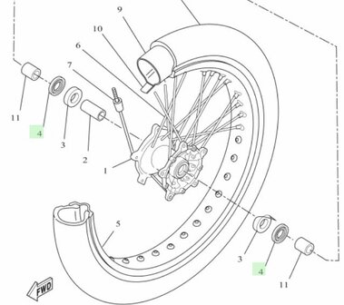 Keerring voorwiel origineel Yamaha 93106-30045